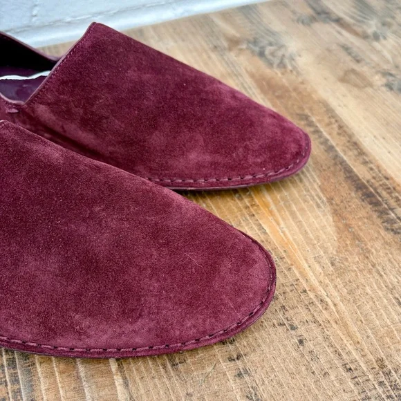 Vince Finola Almond Toe d'Orsay Flats in Burgundy Suede, SZ 8 NWOB - Picture 5 of 10